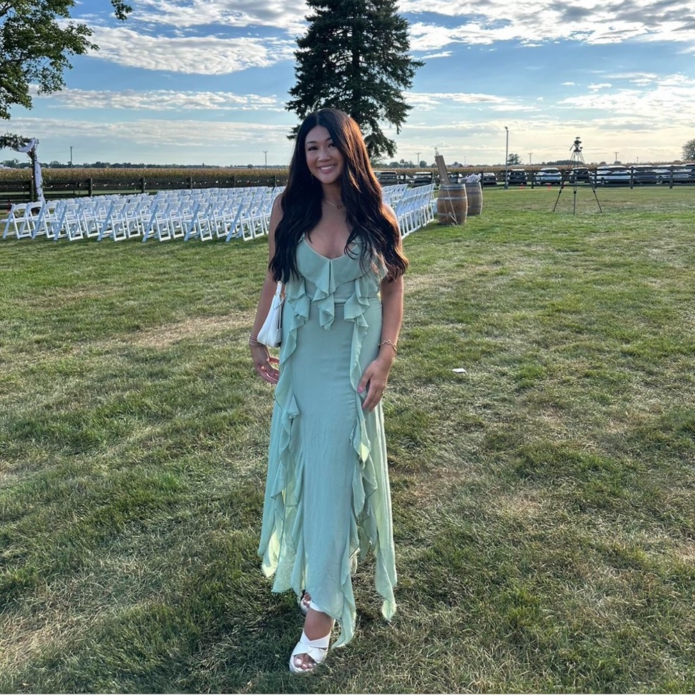 Sage Green Maxi Dress Zara